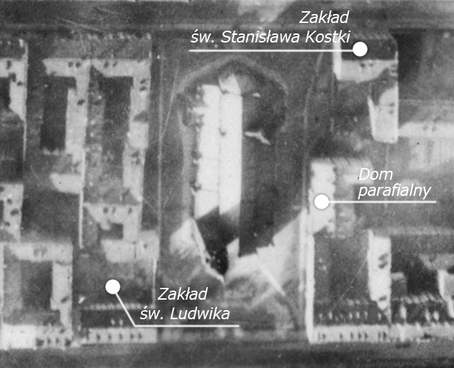 fotoplan teren kościoła 1935 napisy