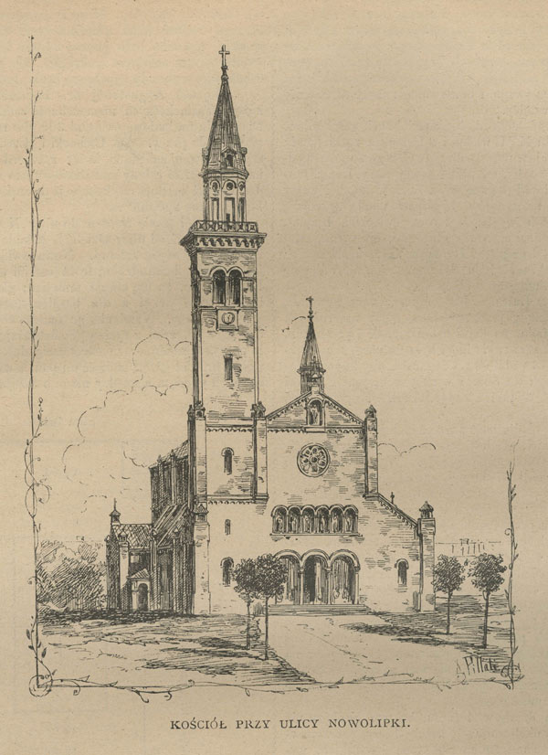 Kościół przy ulicy Nowolipki Biesiada Literacka. rys. Ksawery Pillati1
